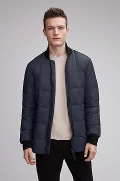 Chamarras Canada Goose Hombre Mexico - Harbord Chaqueta De Plumas Black Label Azul Marino KH5039621